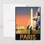 Carte Postale Voyage vintage Paris France (Devant / Derrière)