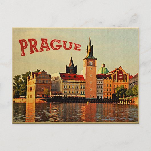 Carte Postale Voyage Vintage Prague (Devant)
