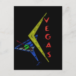 Carte Postale Voyage vintage Retro Las Vegas Neon Sign