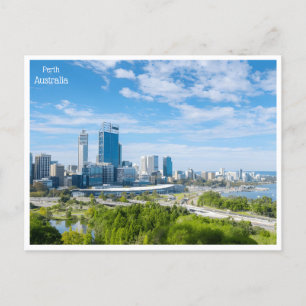 Carte Postale voyage vintage retro Perth Australia Greater Perth