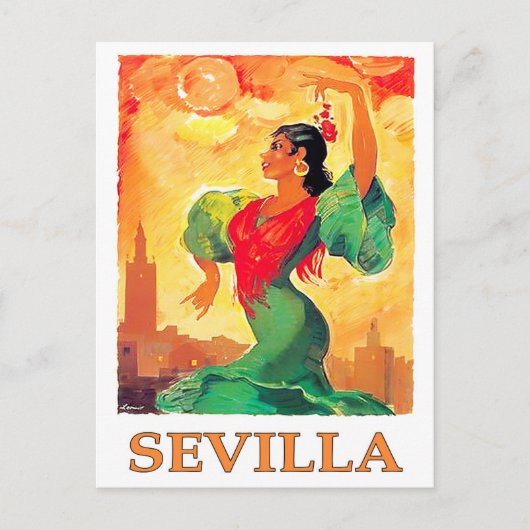 Carte Postale Voyage vintage Sevilla Espagne (Devant)
