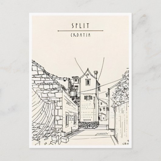 Carte Postale voyage vintage Split Croatie tourisme rétro (Devant)