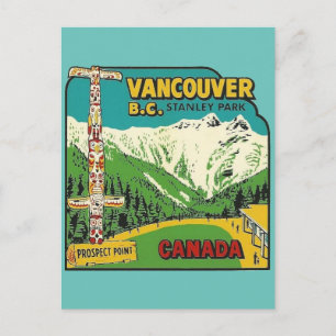 Carte postale voyage vintage Stanley Park Canada