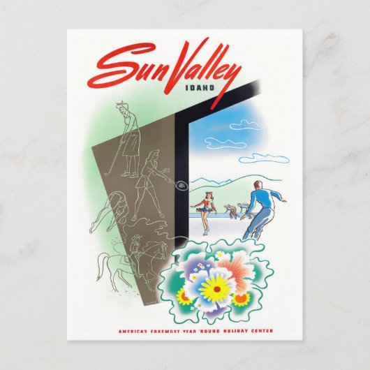 Carte postale voyage vintage Sun Valley (Devant)