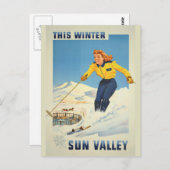 Carte postale voyage vintage Sun Valley Idaho (Devant / Derrière)