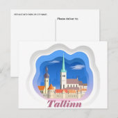 Carte Postale voyage vintage Tallinn Estonie (Devant / Derrière)