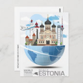 Carte Postale voyage vintage Tallinn Estonie (Devant / Derrière)