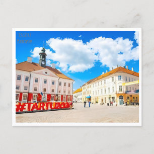 Carte Postale voyage vintage Tartu Estonie watercolor