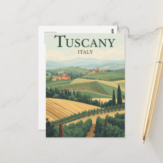 Carte Postale Voyage Vintage Toscane Italie Rétro Paysage