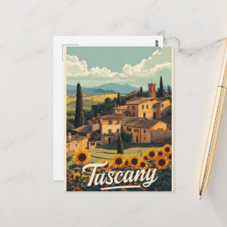 Carte Postale Voyage Vintage Toscane Italie Scénique Rétro