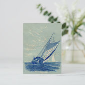 Carte postale voyage vintage voilier (Debout devant)