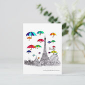 Carte Postale Voyager avec des parapluies (Debout devant)