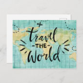 Carte Postale Voyager dans le monde (Devant / Derrière)
