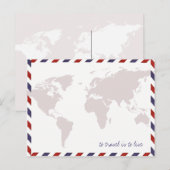 Carte Postale voyager est de vivre / worldmap (Devant / Derrière)