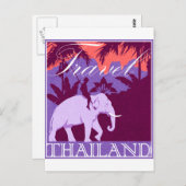 Carte Postale Voyager Thaïlande éléphant blanc (Devant / Derrière)
