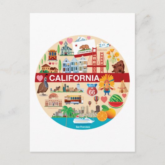 Carte Postale Voyages en Californie (Devant)