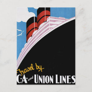 Carte Postale Voyages par lignes CA et Union