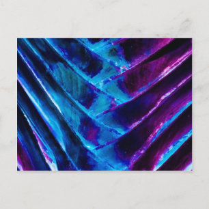 Carte Postale Voyageur colorisé bleu cobalt et violet vibrant 