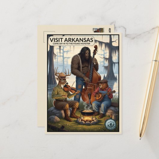 Carte Postale Voyageur de l'Arkansas (Devant/Arrière en situation)