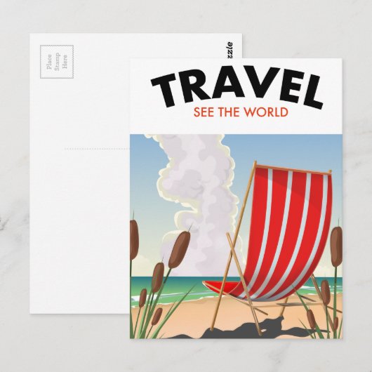Carte Postale Voyagez, découvrez le monde (Devant / Derrière)