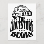 Carte Postale Voyagez et laissez l'aventure commencer (Devant)