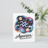 Carte Postale Voyant d'aquarelle Aquarius Cosmique Dreamer SIGNE (Debout devant)