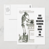 Carte Postale Voyez Ce Que L'École Médicale M'A Fait (Squelette) (Devant / Derrière)