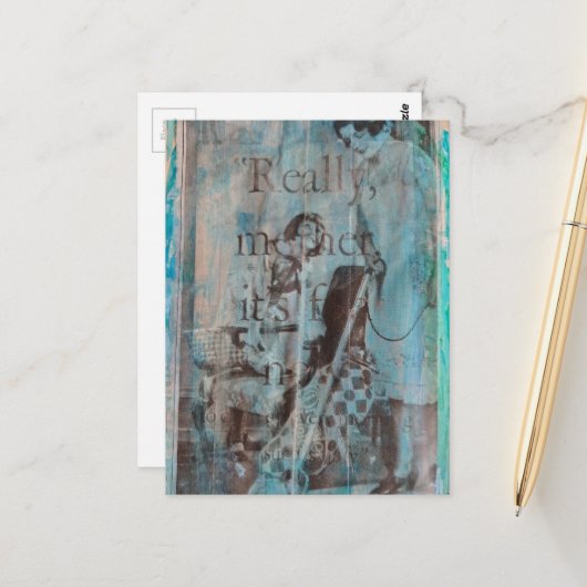 Carte Postale Vraiment Mère un Collage d'Aspiration (Devant/Arrière en situation)