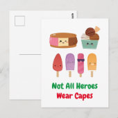 Carte Postale Vrais Héros : Ligue des Crèmes Glacées (Devant / Derrière)