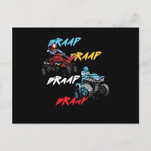 Carte Postale VTT Braap Quad hors route Extreme Sport Motor Cade (Devant)