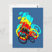 Carte Postale VTT de la vieille école / VTT de l'essai (Devant / Derrière)