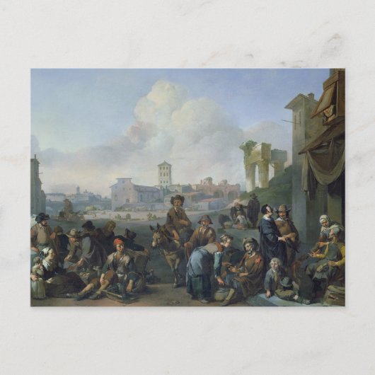 Carte Postale Vue à Rome, 1668 (Devant)