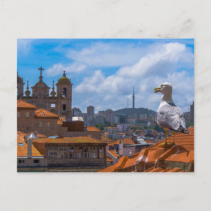 Carte Postale Vue à vol d'oiseau des toits du Portugal par des m