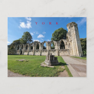 Carte postale vue abbaye York St.Mary's