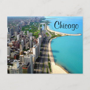 Carte Postale Vue aérienne Chicago Illinois Travel Post Card