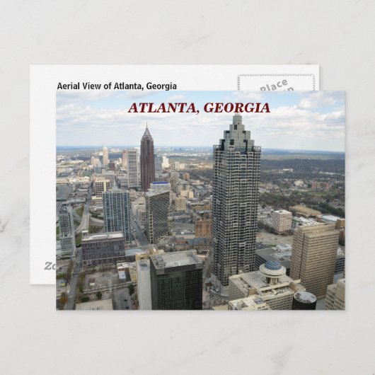 Carte Postale Vue aérienne d'Atlanta, Géorgie (Devant / Derrière)