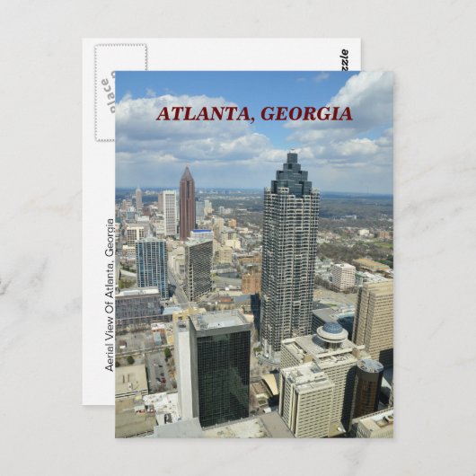 Carte Postale Vue aérienne d'Atlanta, Géorgie (Devant / Derrière)