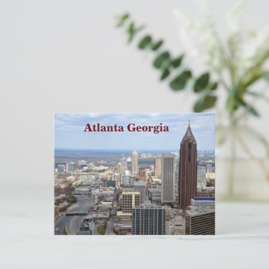 Carte Postale Vue aérienne d'Atlanta, Géorgie (Debout devant)