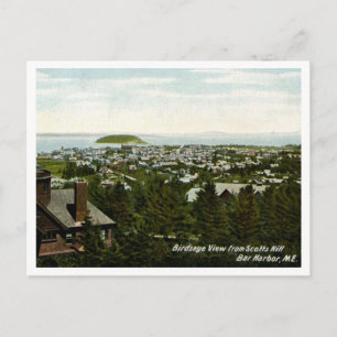 Carte Postale Vue aérienne de Bar Harbor, Maine, vintage