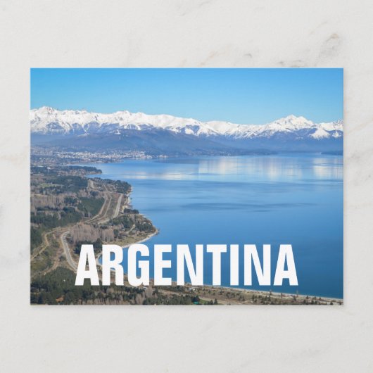 Carte Postale Vue aérienne de Bariloche en hiver (Devant)