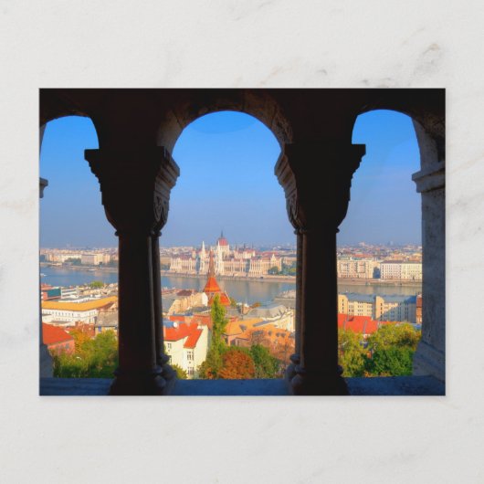 Carte Postale Vue aérienne de Budapest, Hongrie (Devant)