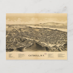 Carte Postale Vue aérienne de Catskill, New York (1889)