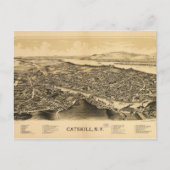 Carte Postale Vue aérienne de Catskill, New York (1889) (Devant)