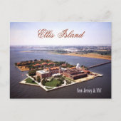 Carte Postale Vue aérienne de Ellis Island, NJ & NY (Devant)