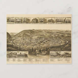 Carte Postale Vue aérienne de Harriman, Tennessee (1892)