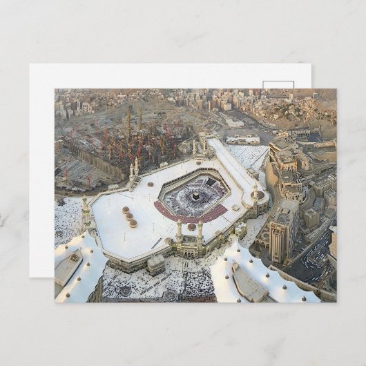 Carte Postale Vue aérienne de la Kaaba, Masjid al-Haram & Mecque (Devant / Derrière)