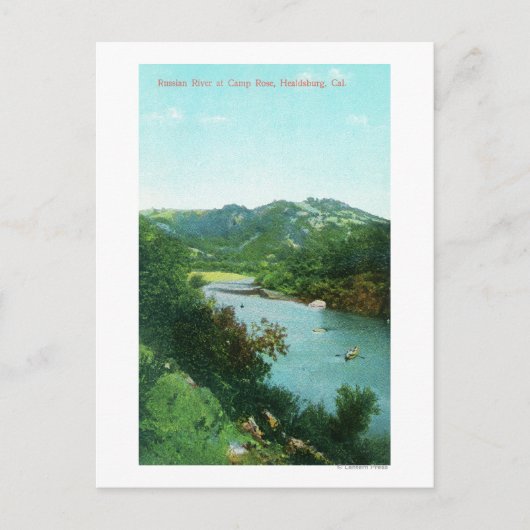 Carte Postale Vue aérienne de la rivière russe au Camp Rose (Devant)