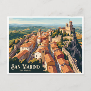 Carte Postale Vue aérienne de la vieille ville de Saint-Marin et
