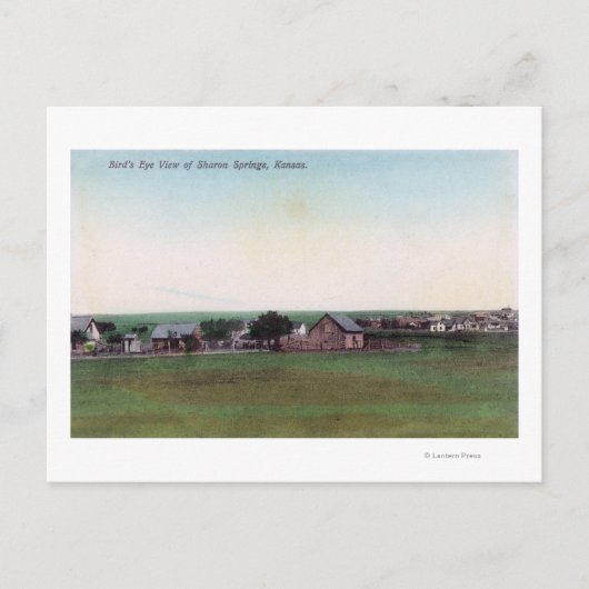 Carte Postale Vue aérienne de la ville de Sharon Springs, KS (Devant)