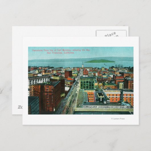 Carte Postale Vue aérienne de la ville depuis l'édifice de l'app (Devant / Derrière)